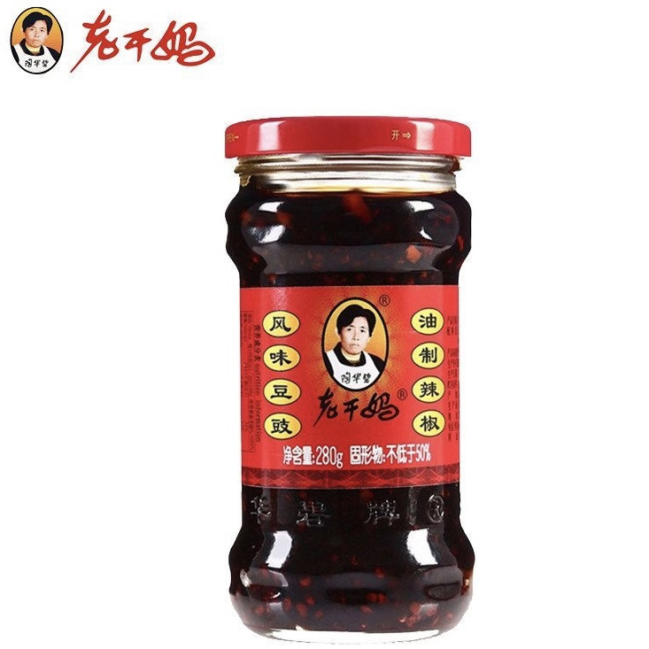 88老干妈风味豆豉油制辣椒280g凉拌拌饭蘸酱即食好吃香辣口感