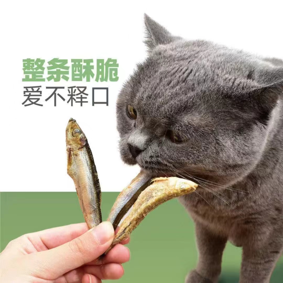冀萌宠多春鱼三文鱼冻干猫咪零食小鱼干美味营养猫犬通用