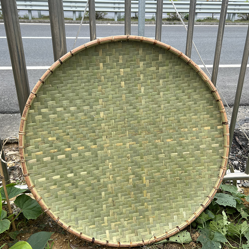 01直径73厘米竹青皮晾晒簸箕山藤锁边坚固耐用