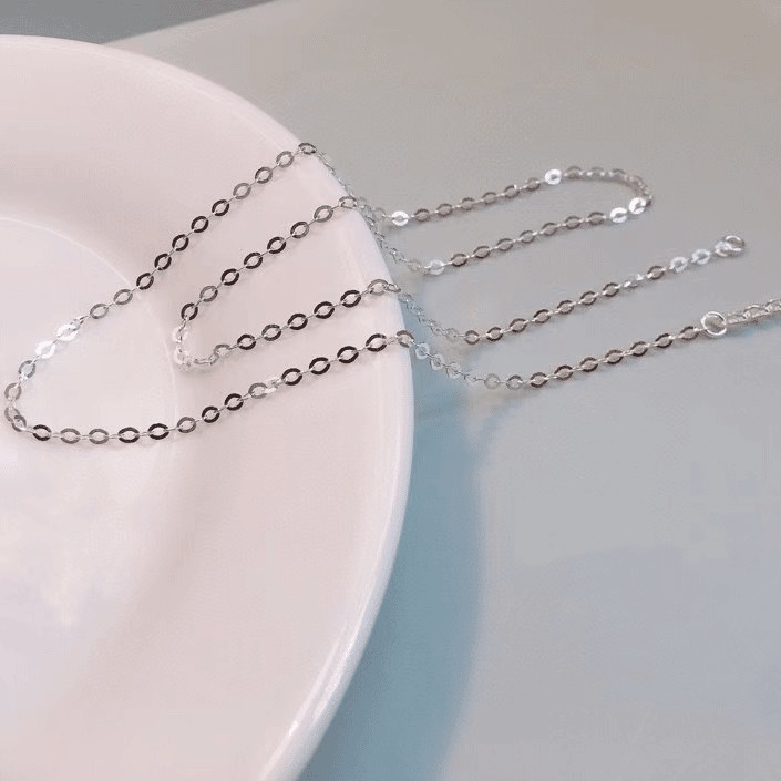 链子足银 [银喜生]足银简约百搭时尚手工项链闪O链