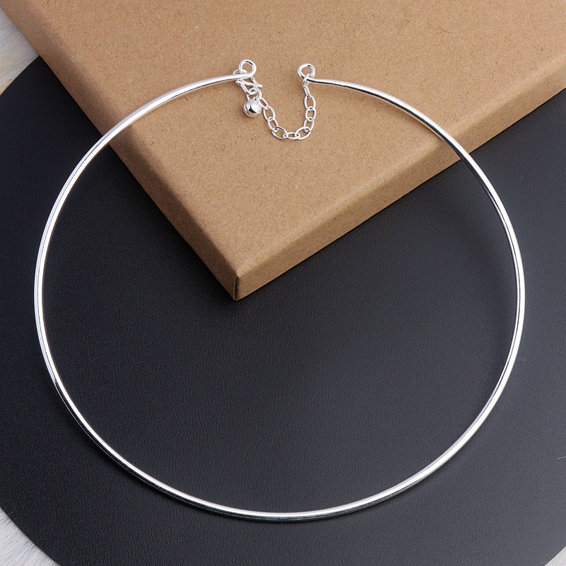 链子足银 【银喜生】足银实心小众手工项圈