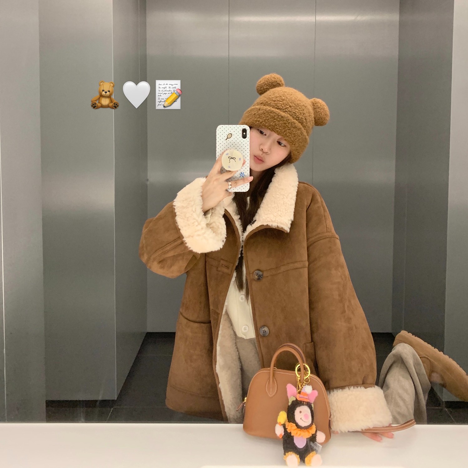 011#暖熊抱抱仿全羊毛皮毛一体双面可穿保暖厚外套1548全靠浪