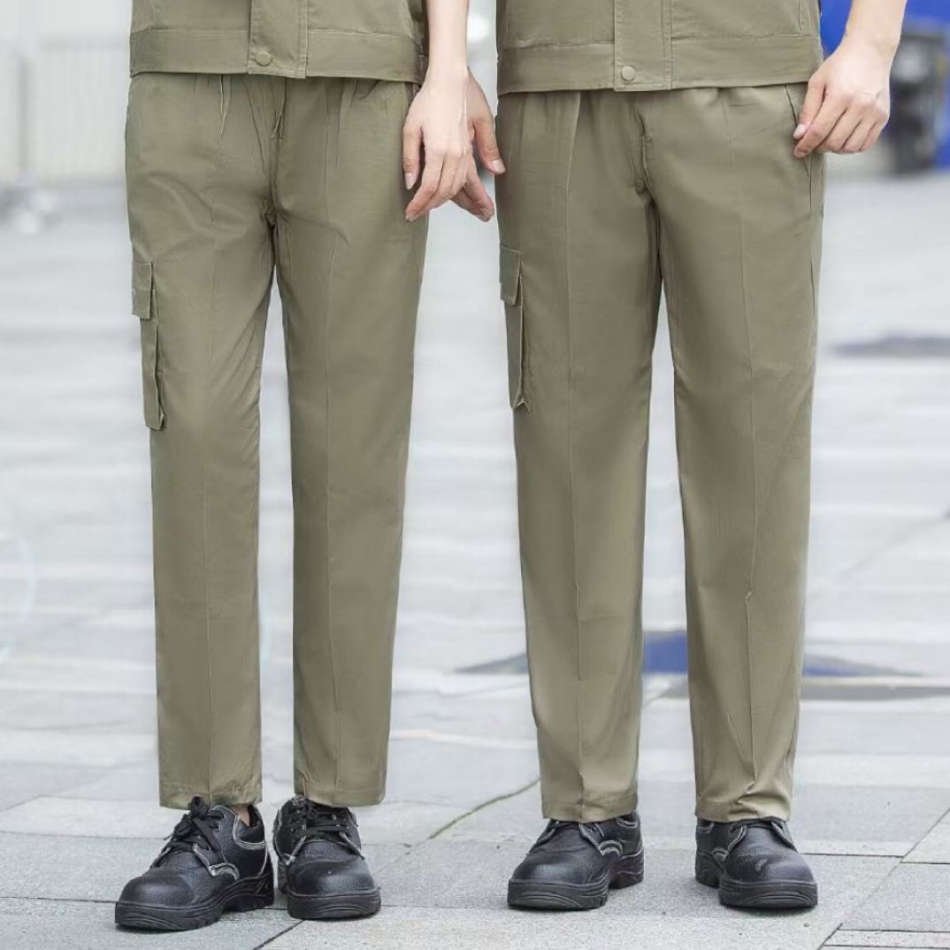 纯棉夏天工作服裤子夏季工裤汽修裤子劳保工装裤耐磨工装裤男单裤