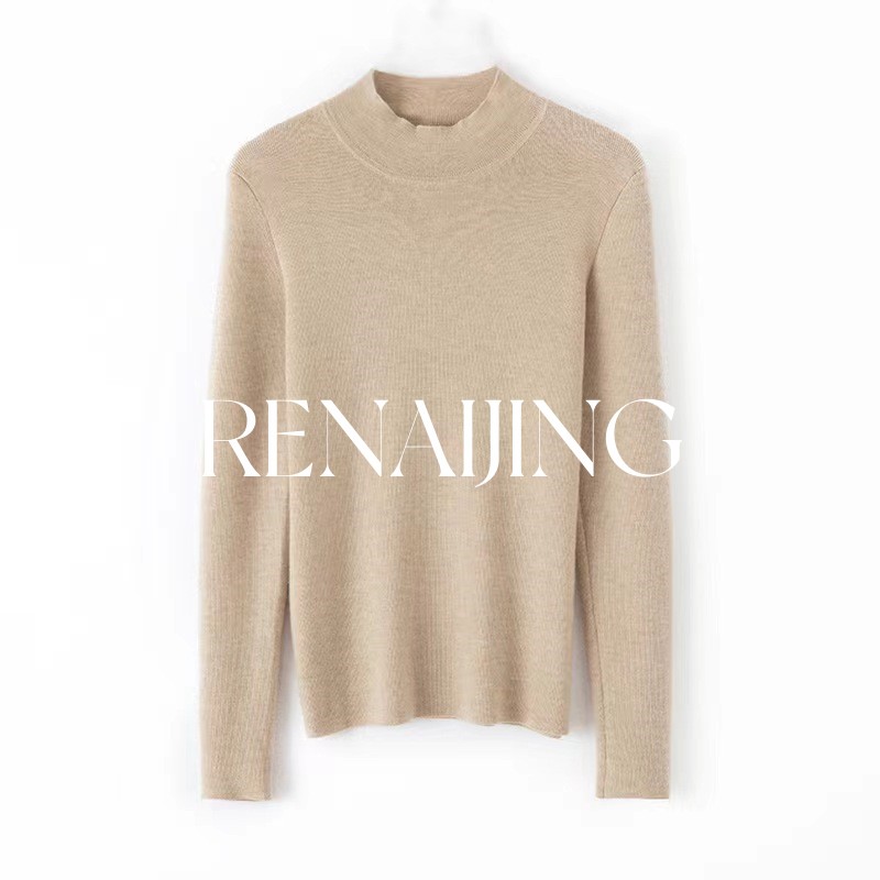 RENAIJING【80s精纺半高】纯山羊绒紧密针织百搭半高秋冬时尚