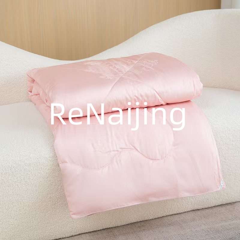 小羊糕系列160支贡缎提花精纺长绒棉植物纤维皇室超细羊毛被