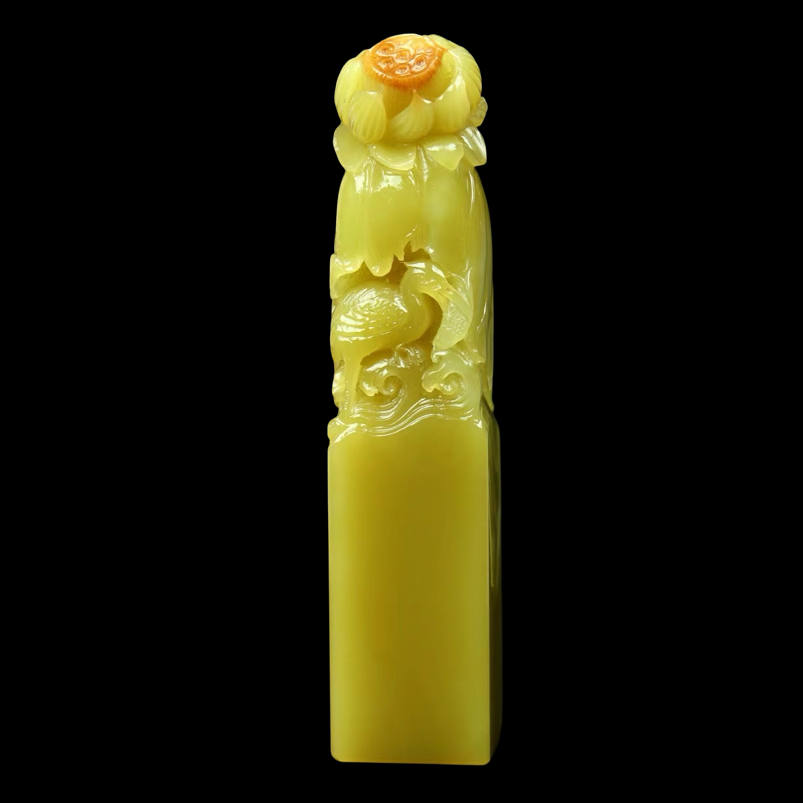 寿山石艾叶绿(一品清廉)规格1.6-1.6-7.5Cm印石章料