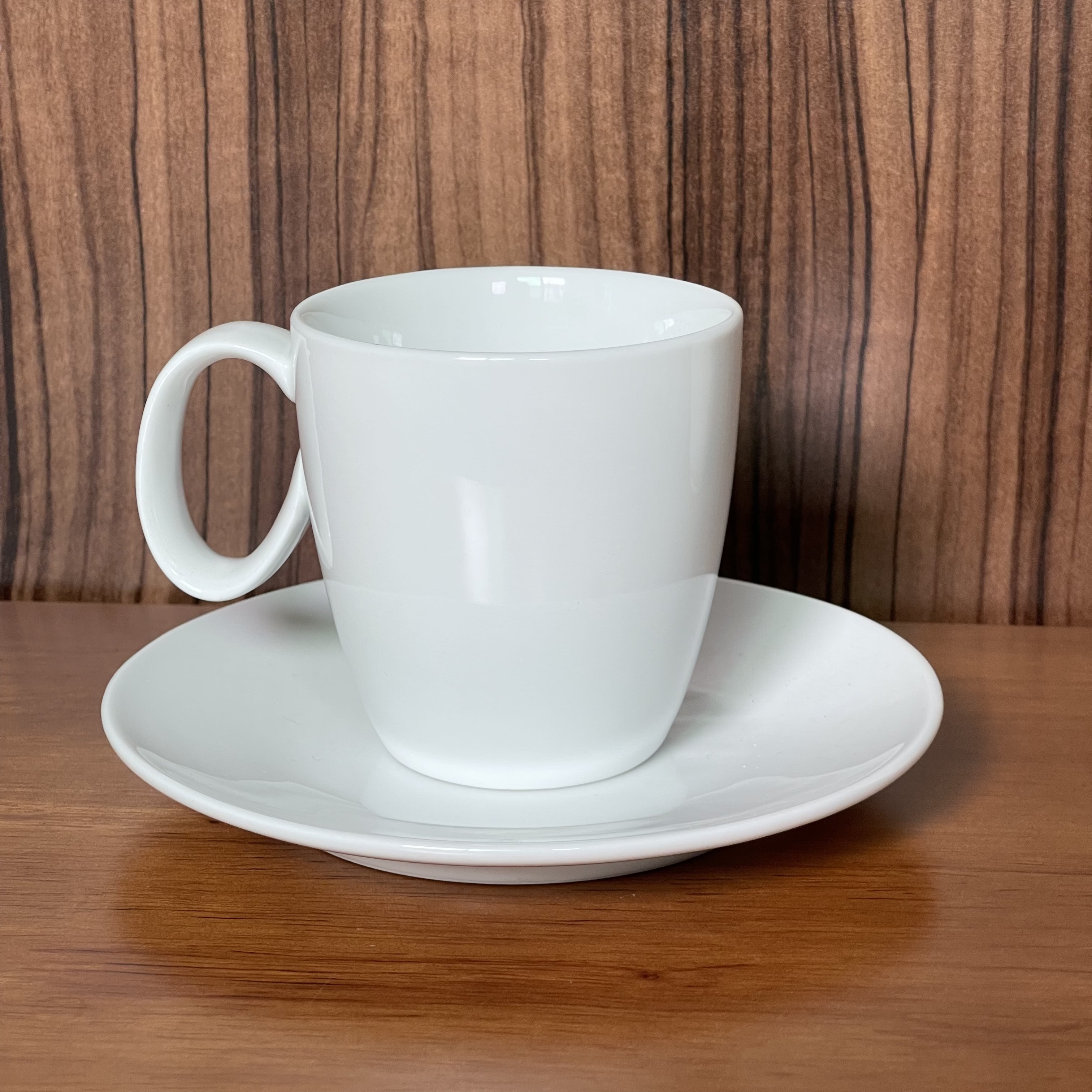 【BDM家】150ML 斜把手咖啡杯碟 高白瓷 