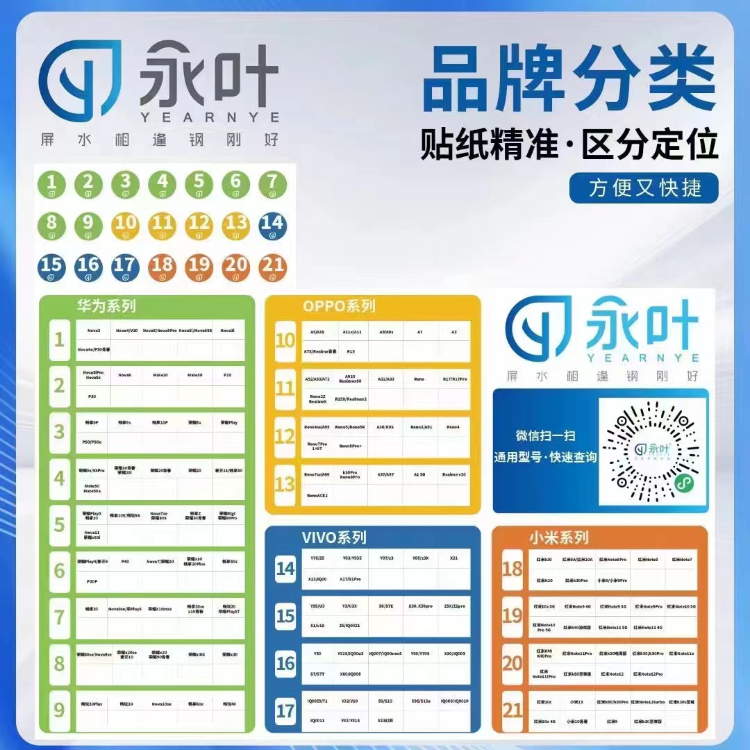 永叶牌手机屏幕盖板原装专业大容量通用套盒