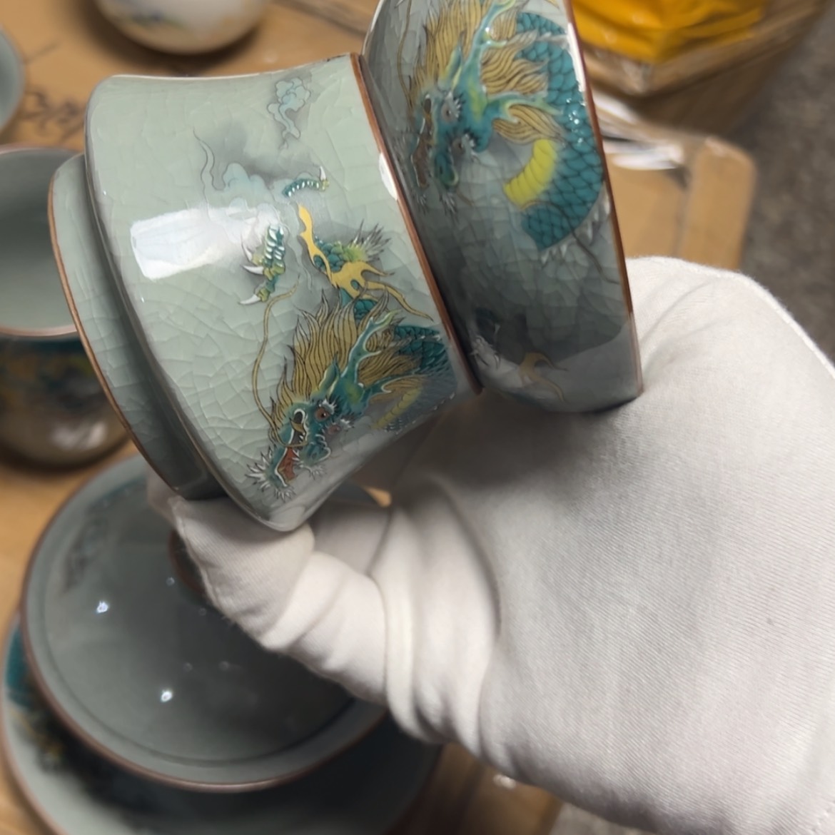 【闪购商品】陶瓷青龙茶漏