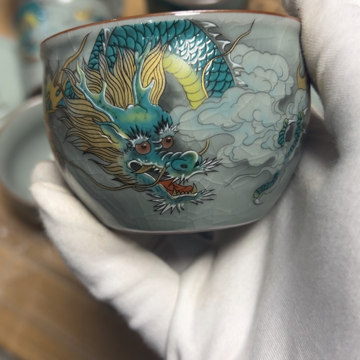 【闪购商品】陶瓷青龙主人杯