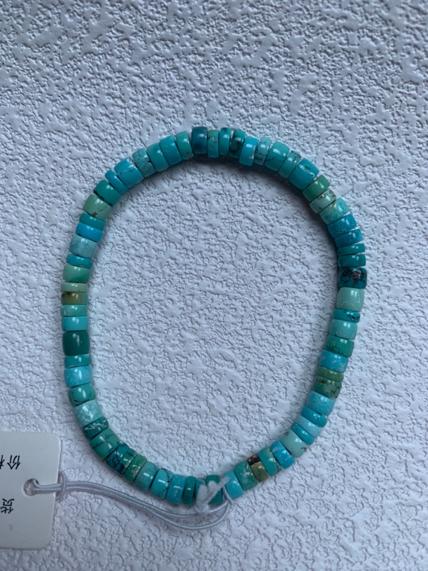 湖北高瓷原矿绿松石直切手串