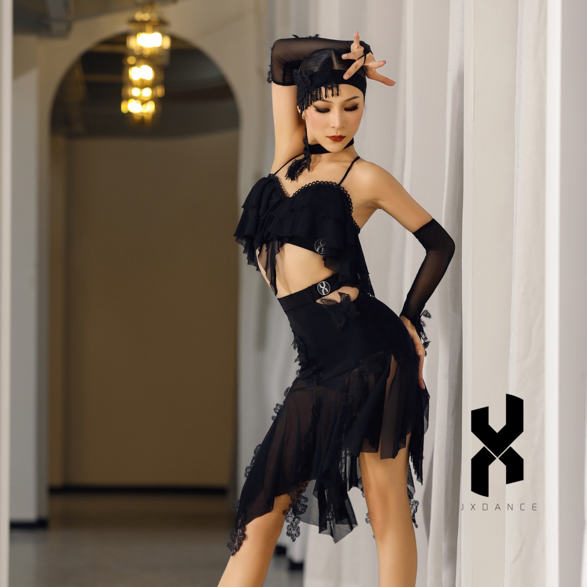 抹胸荷叶边吊带裙套装JX1002-JX2002