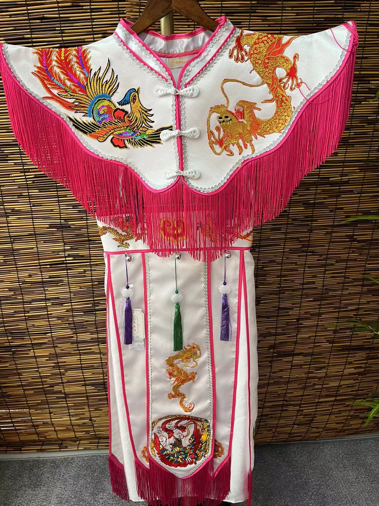 白色系龙凤款披肩战裙可定制