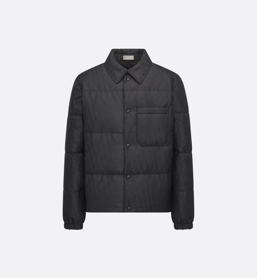 未使用 DIOR/迪奥 男款黑色提花保暖秋冬棉服