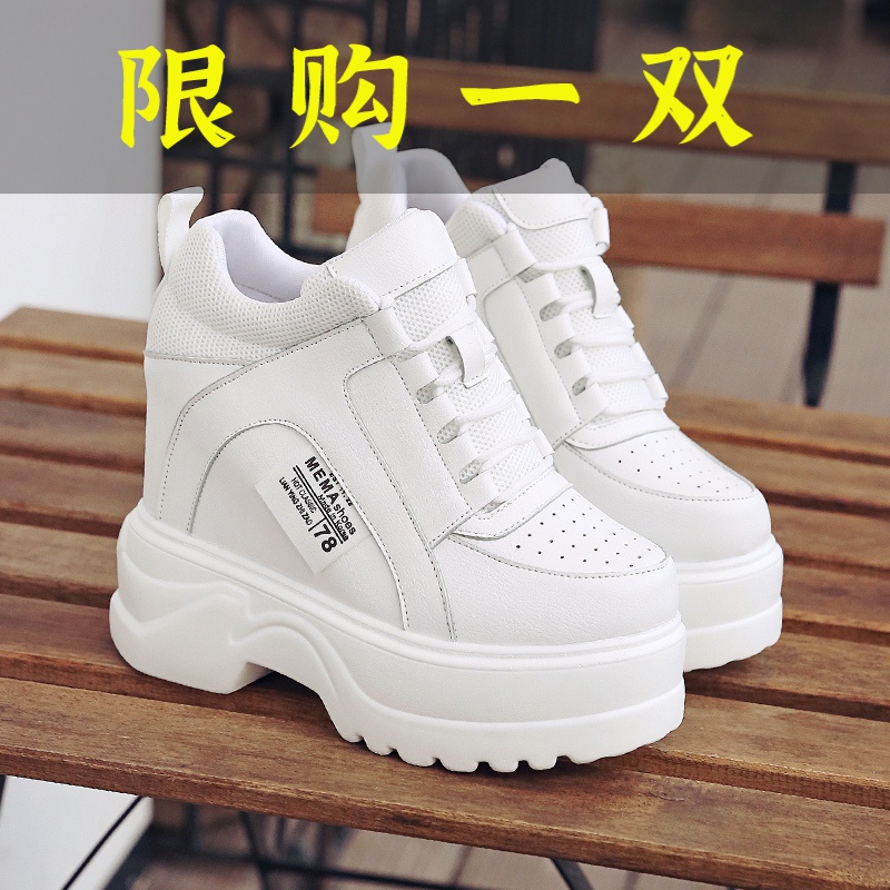 红蜻蜓牌内增高女鞋12厘米2023新款韩版潮厚底坡跟单鞋松糕软底