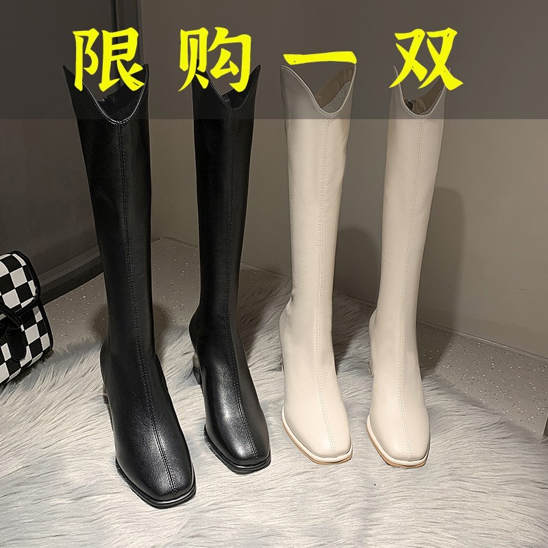 红蜻蜓牌不过膝长靴女靴骑士靴高筒马靴高跟靴秋冬新款长筒弹力
