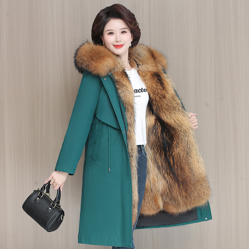 特价派克服女2025新款狐狸毛内胆可拆卸皮毛一体加厚环保海宁皮草