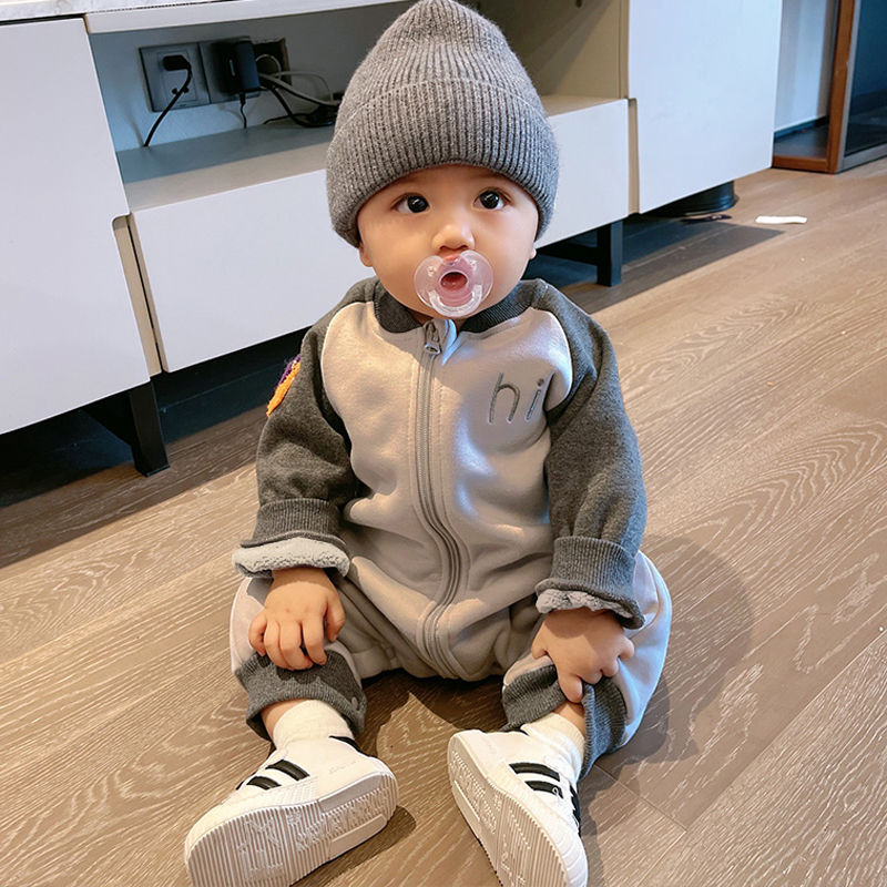 【冬季大促】加绒保暖棉质男女宝宝连体衣春装秋冬季新生婴儿衣服