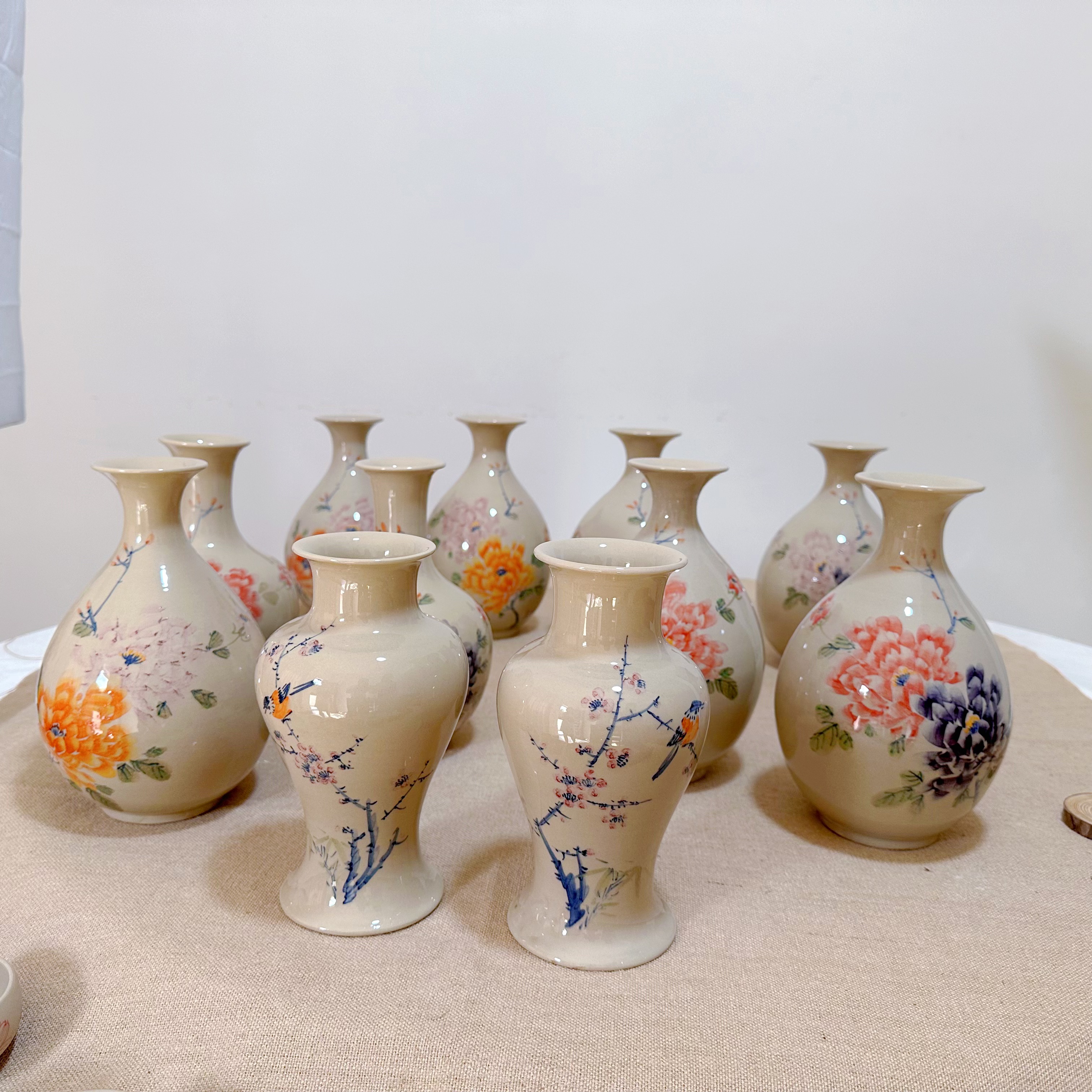 盛凌青花手工手绘釉下彩青花瓷摆件中式复古商用家居装饰摆件花瓶