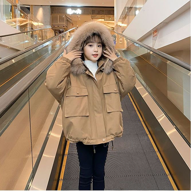 女童棉服秋冬装新款洋气儿童装袄派克服中大儿童加厚加绒外套