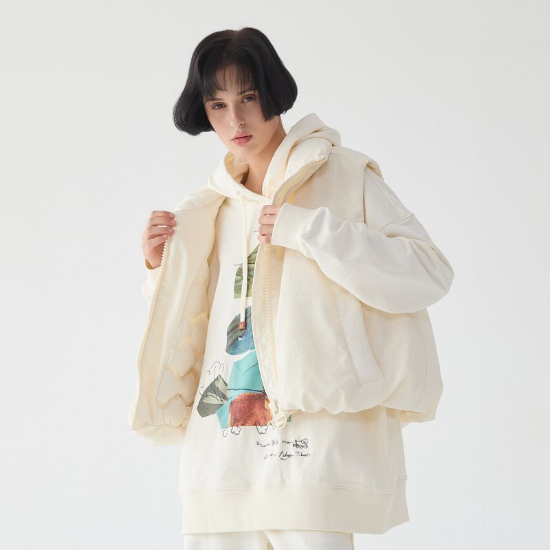 谜底羽绒马甲女2025春季新款百搭特色短款立领鸭绒马夹255MY3009