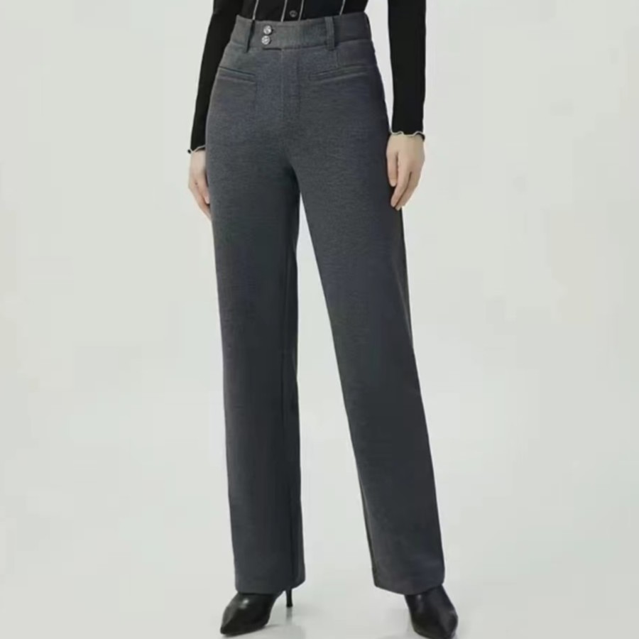 GIRDEAR/哥弟1100469【假日舞会】百搭显瘦修身气质直筒高腰西装裤