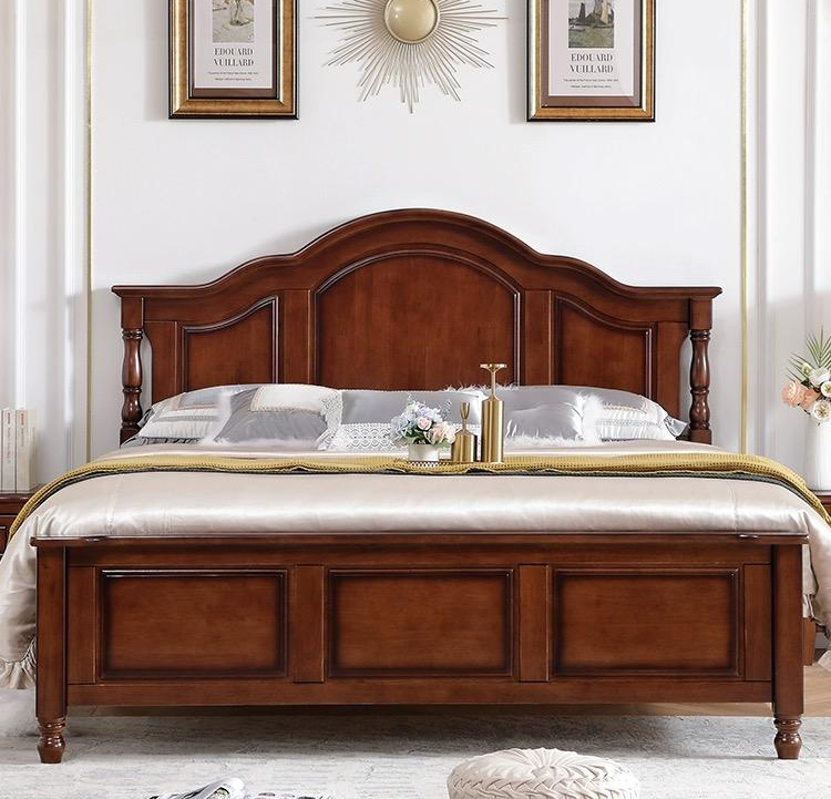 臻品世家美式风格家具美式实木主次卧床1米5-1米8床床架1.8米x2米