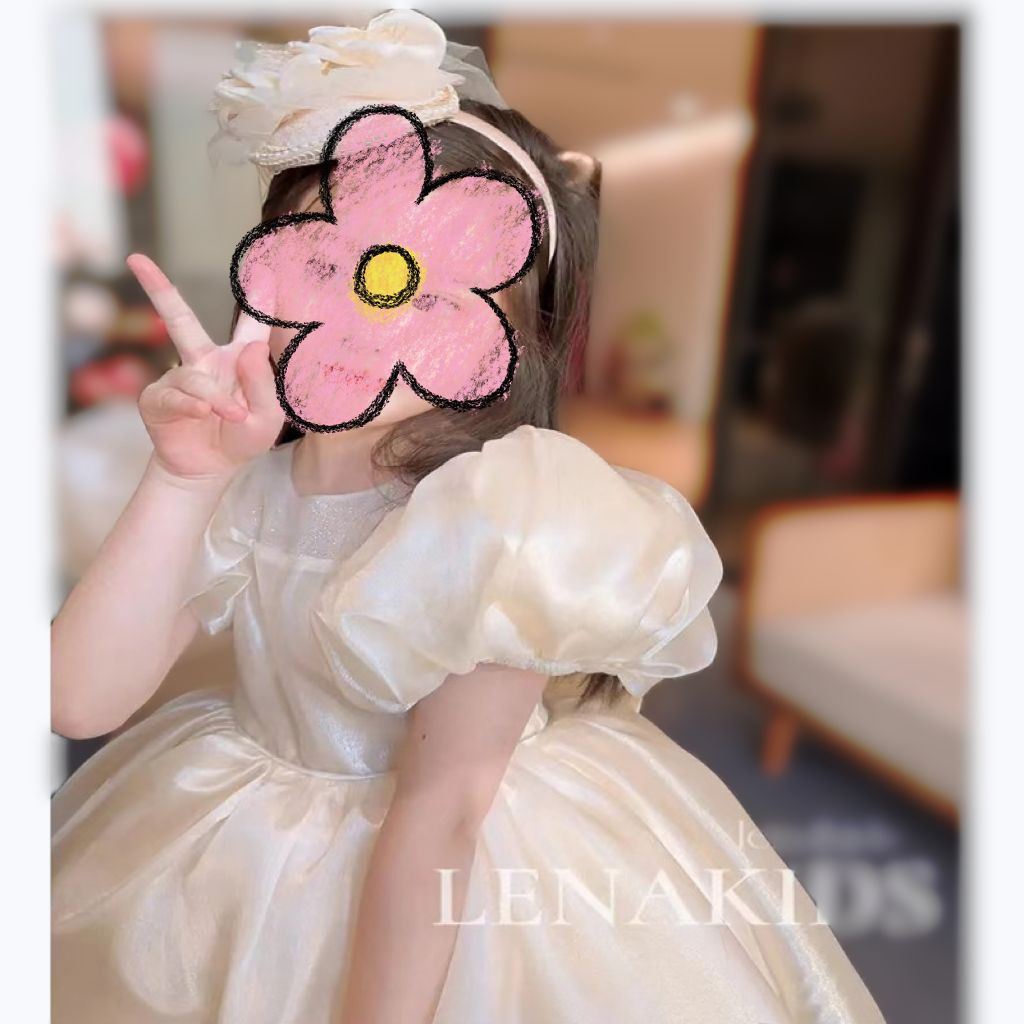 女童公主裙2023夏季新款宝宝洋气时髦甜美泡泡袖蝴蝶结超仙礼服裙
