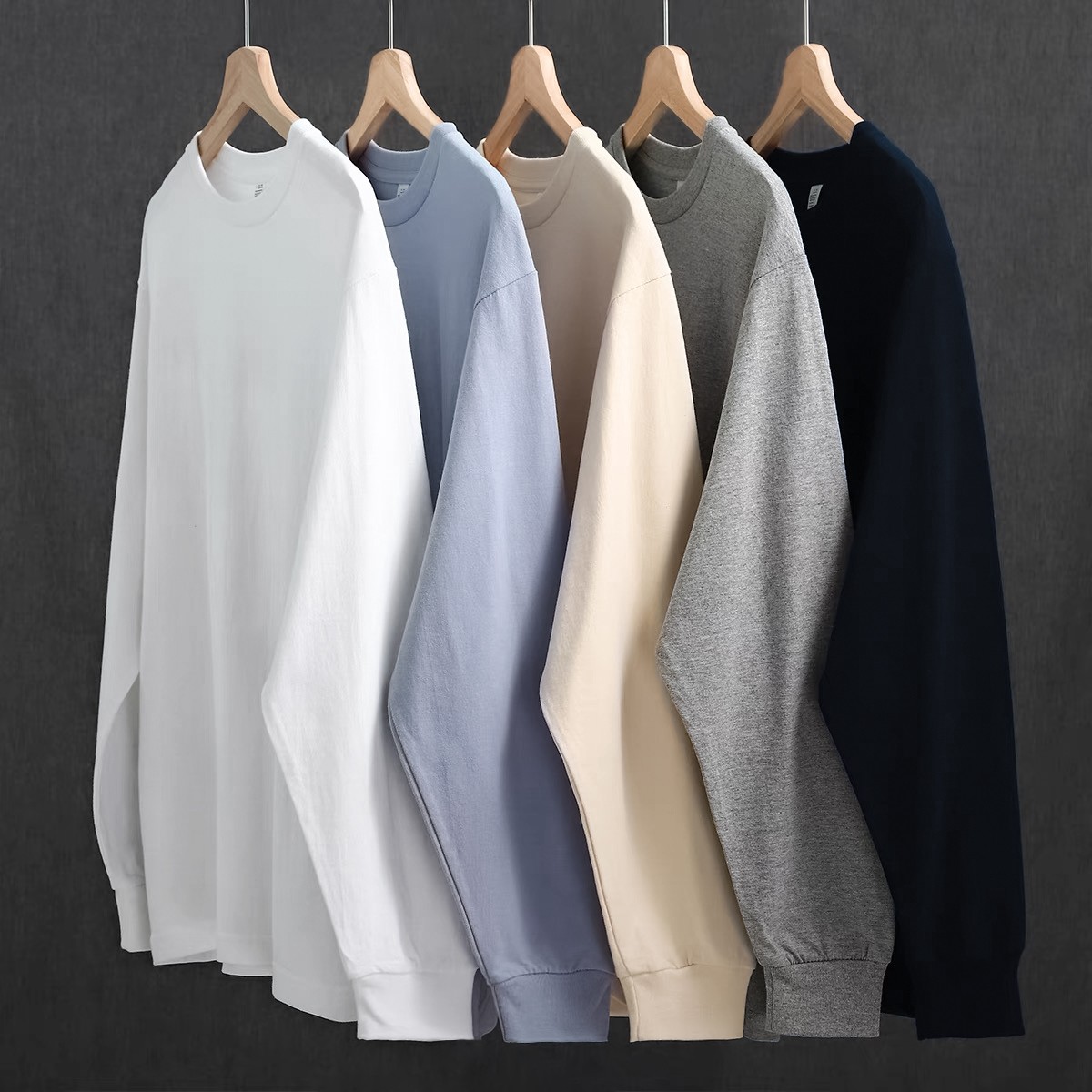 【小扬哥直播推荐】】秋冬百搭260长袖恤男美式高街束口厚实不透宽