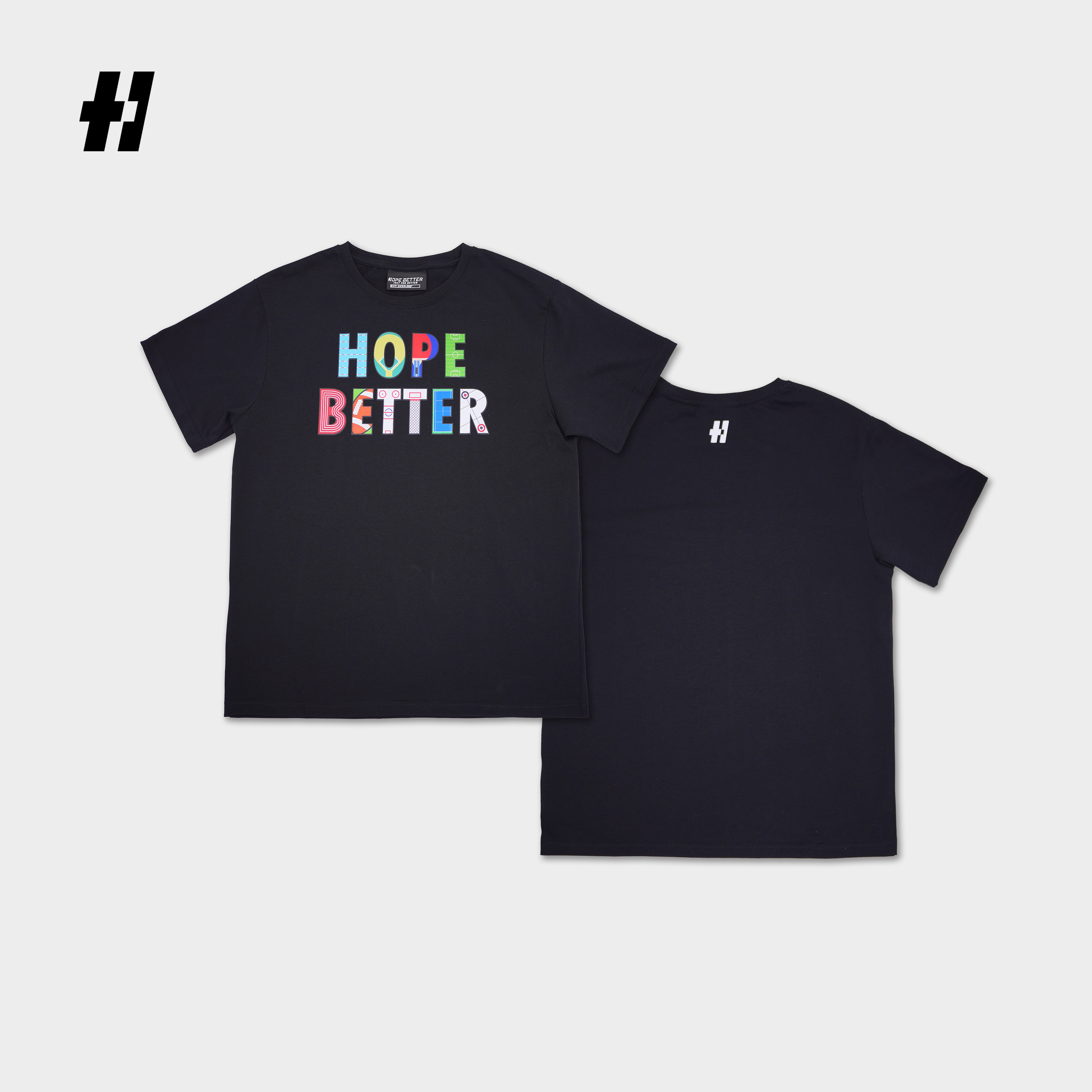 HOPEBETTER 休闲经典圆领印花舒适百搭透气短袖T恤运动大全成人款