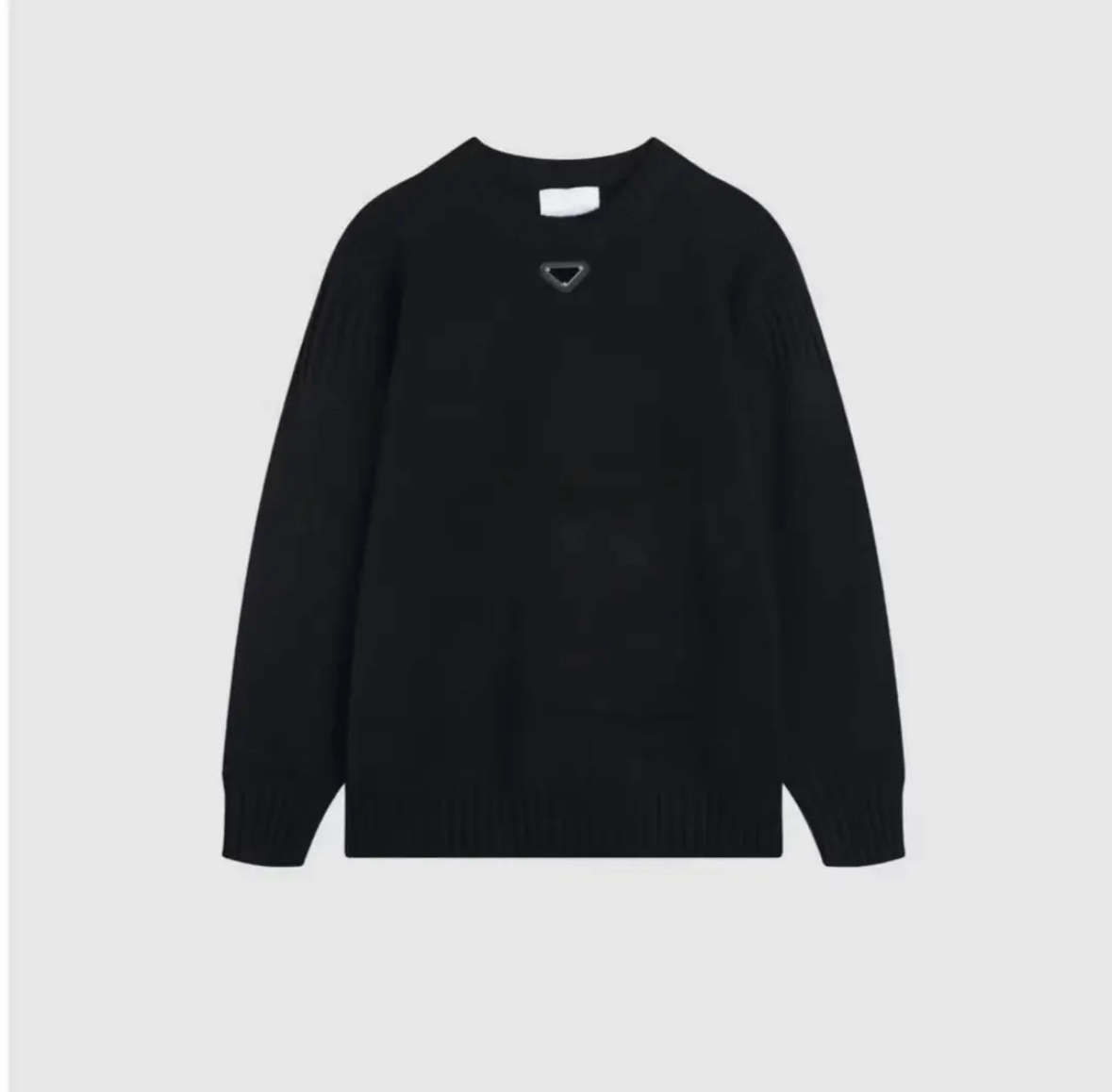 欧式简约风轻奢重工刺绣针织毛衣长袖休闲百搭宽松圆领男士