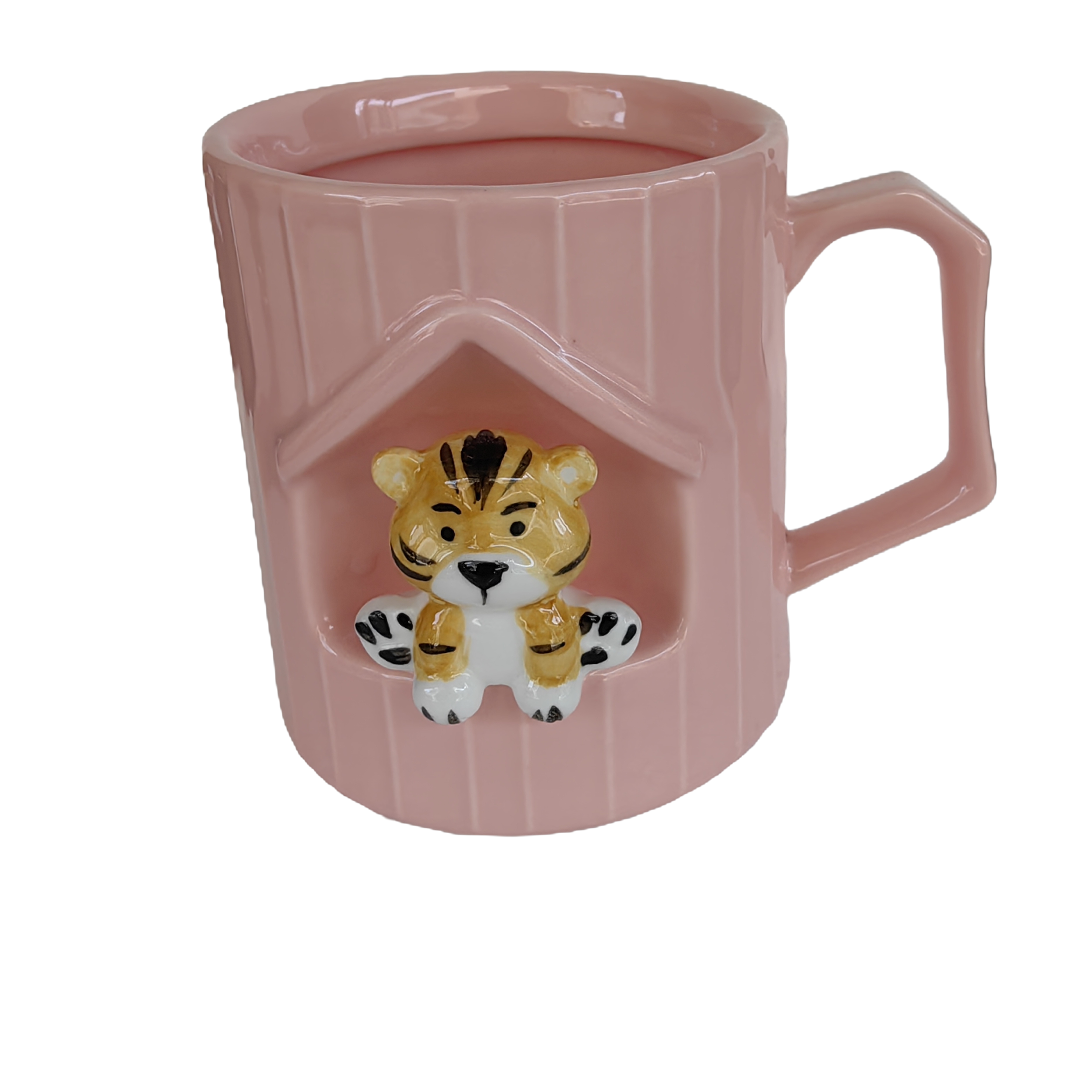 高颜值陶瓷水杯卡通小老虎杯马克杯牛奶杯创意杯360ML口径8cm