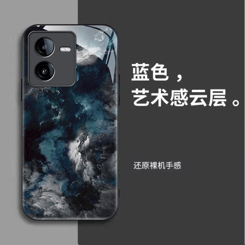 艺术云层iQOOZ8x手机壳iqooz8x手机壳玻璃全包简约创意复古潮牌网