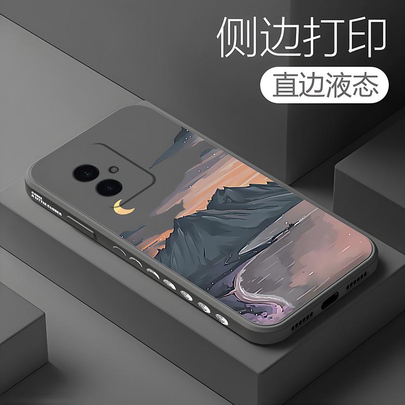 荣耀100手机壳HONOR100日落与日出硅胶复古男新款超薄防摔保护套