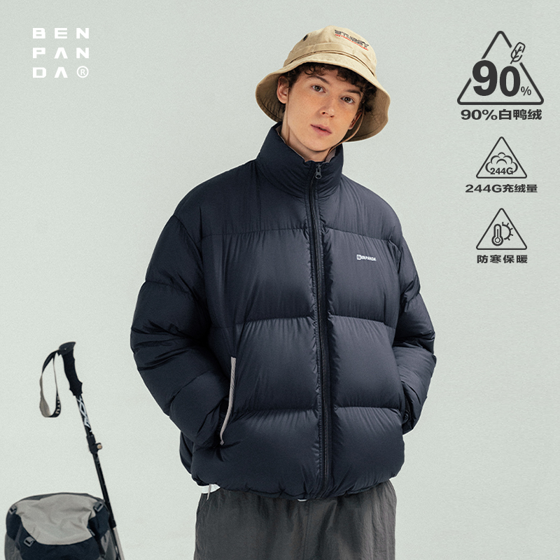 ben·panda熊猫本羽绒服男户外山系保暖立领撞色面包充绒226情侣