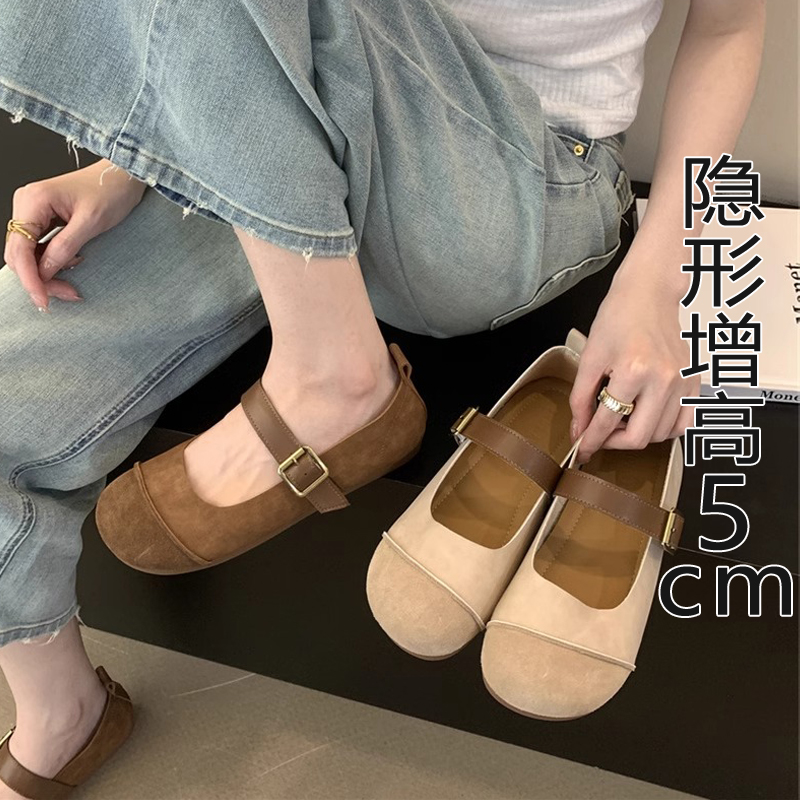 牛皮！小个子内增高女鞋小码3233玛丽珍单鞋真皮软底豆豆鞋勃肯鞋