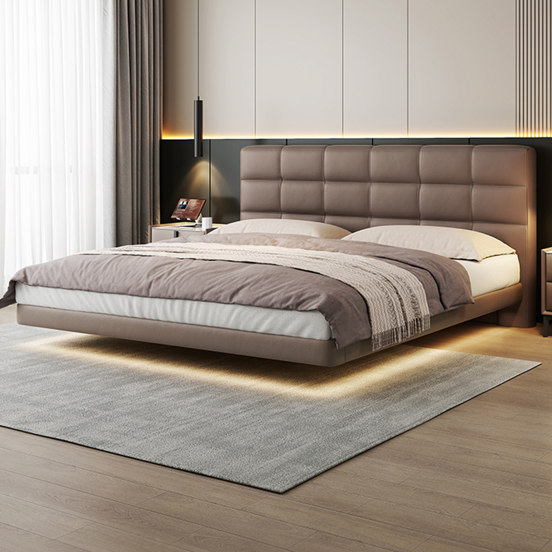 劳伦斯悬浮床意式极简现代简约主卧高端大气1.8米主卧真皮大床