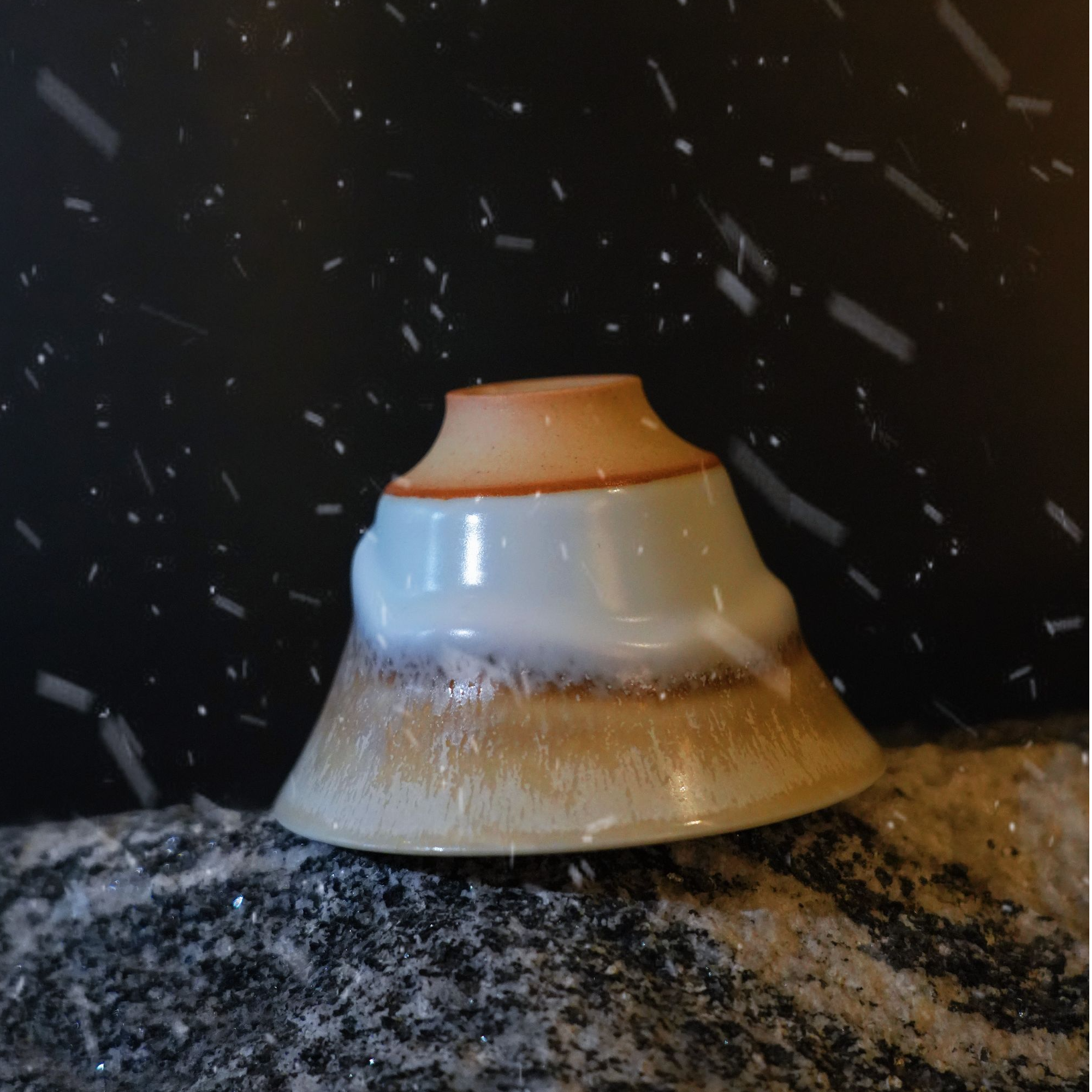 【龙门雪·斗笠杯】广达窑艺·手绘茶杯茶席杯纯手工陶瓷杯