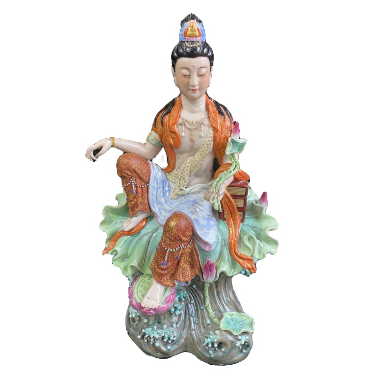 精美绝伦的雕塑瓷（自在观音）