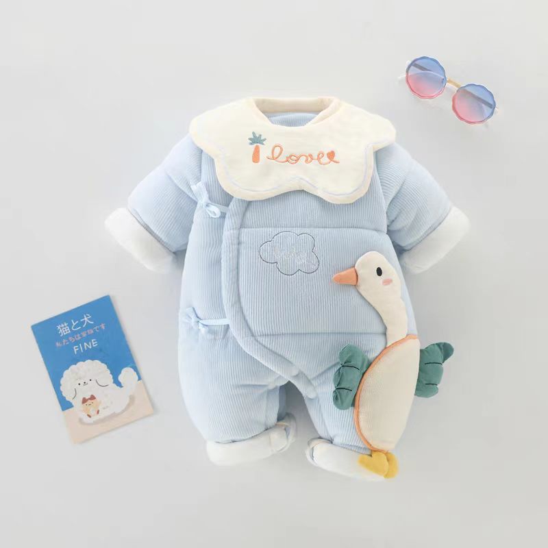 宝宝加厚套装新生儿加绒婴幼儿