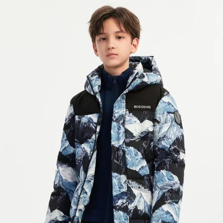 【2023迷彩】防寒羽绒服男童户外保暖防水中大童长款冬季外套厚
