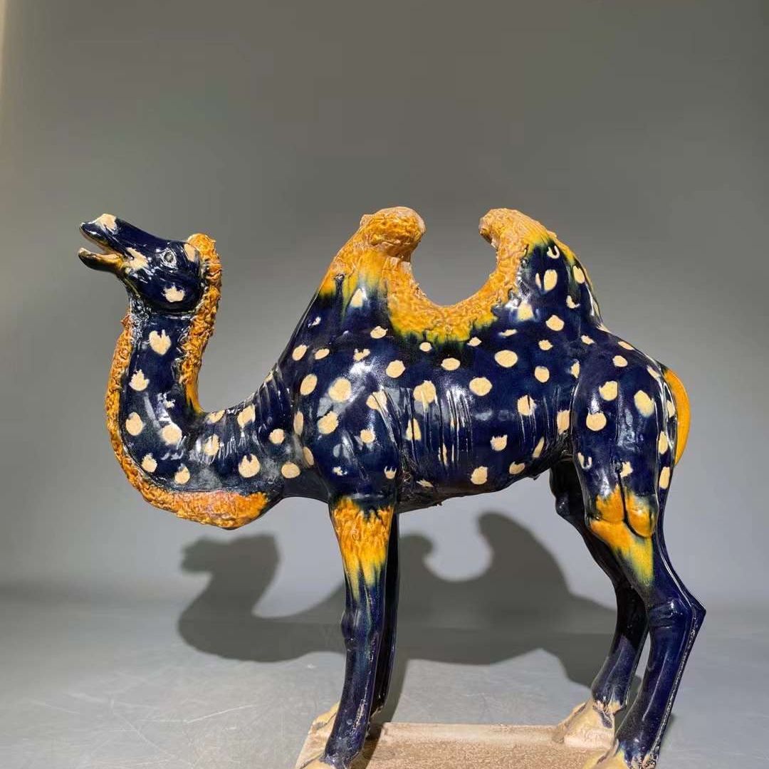 唐三彩马摆件老物件陶瓷陶瓷珐琅彩纯手工手绘摆设