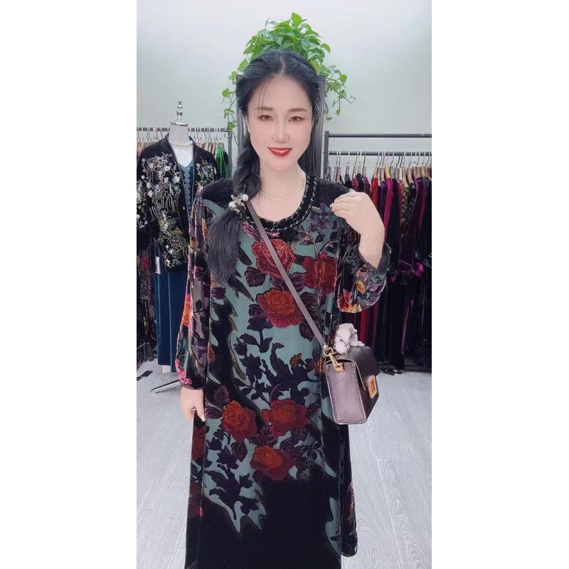 中老年花开富贵9551-1A大码女装时尚高端高档妈妈装