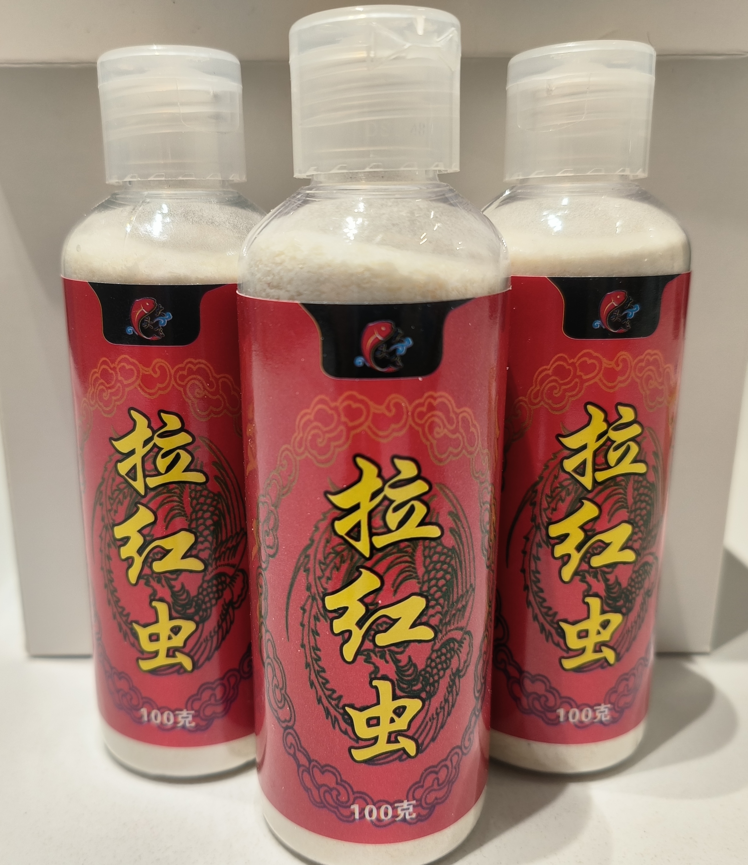 大头飞拉红虫100克装 开纯虫手饵