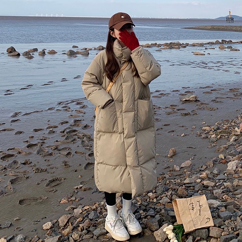 羽绒服女冬季外套棉衣棉袄2023新款长款面包服oversize加厚美式