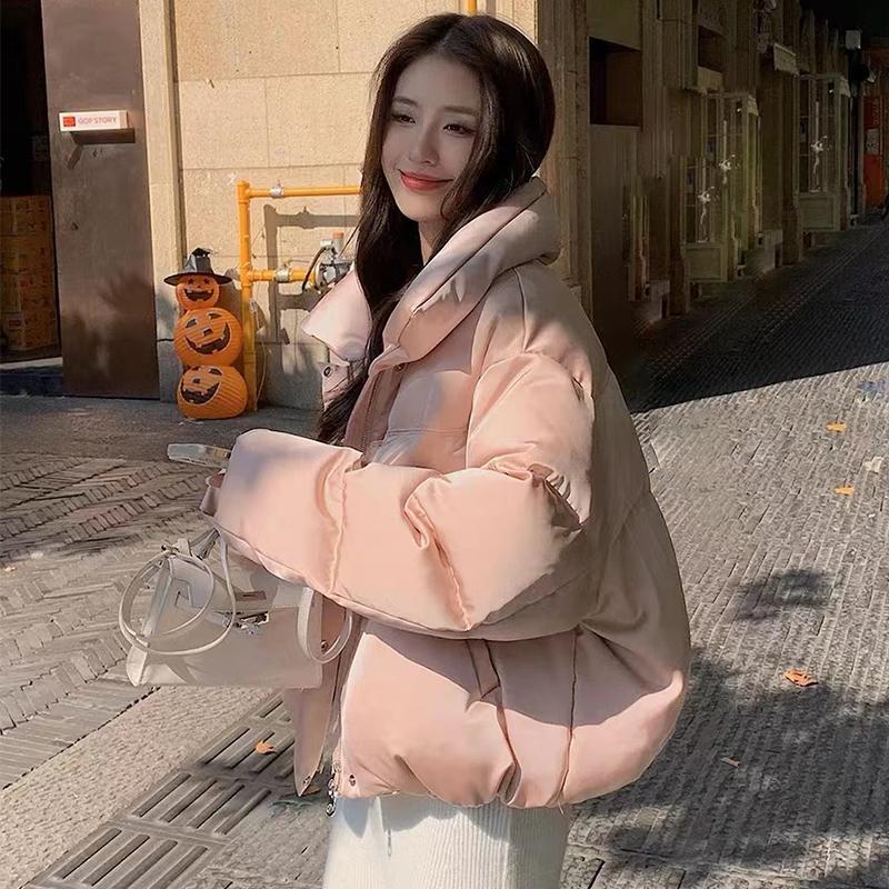 新款琉光羽绒服小众时尚奶fufu甜美面包服加厚短款外套女冬