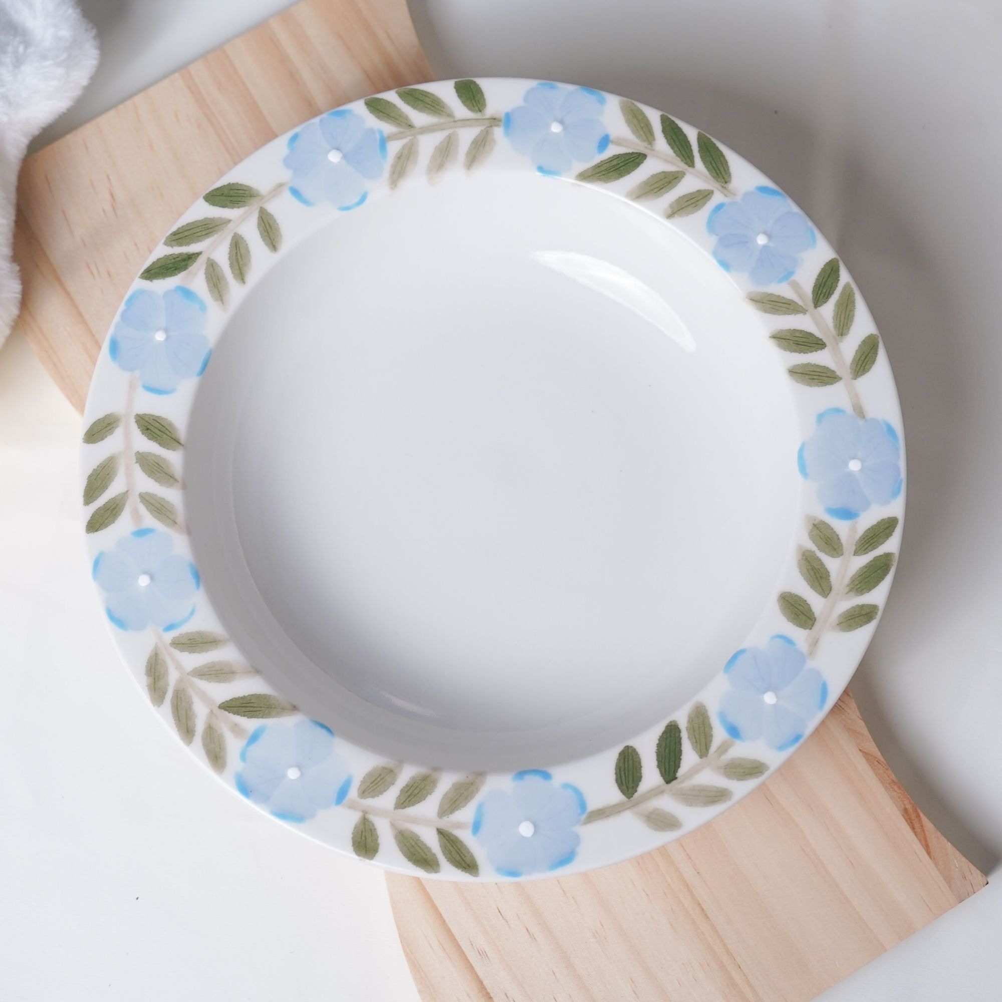 弓肙 | 一朵小蓝花草帽盘