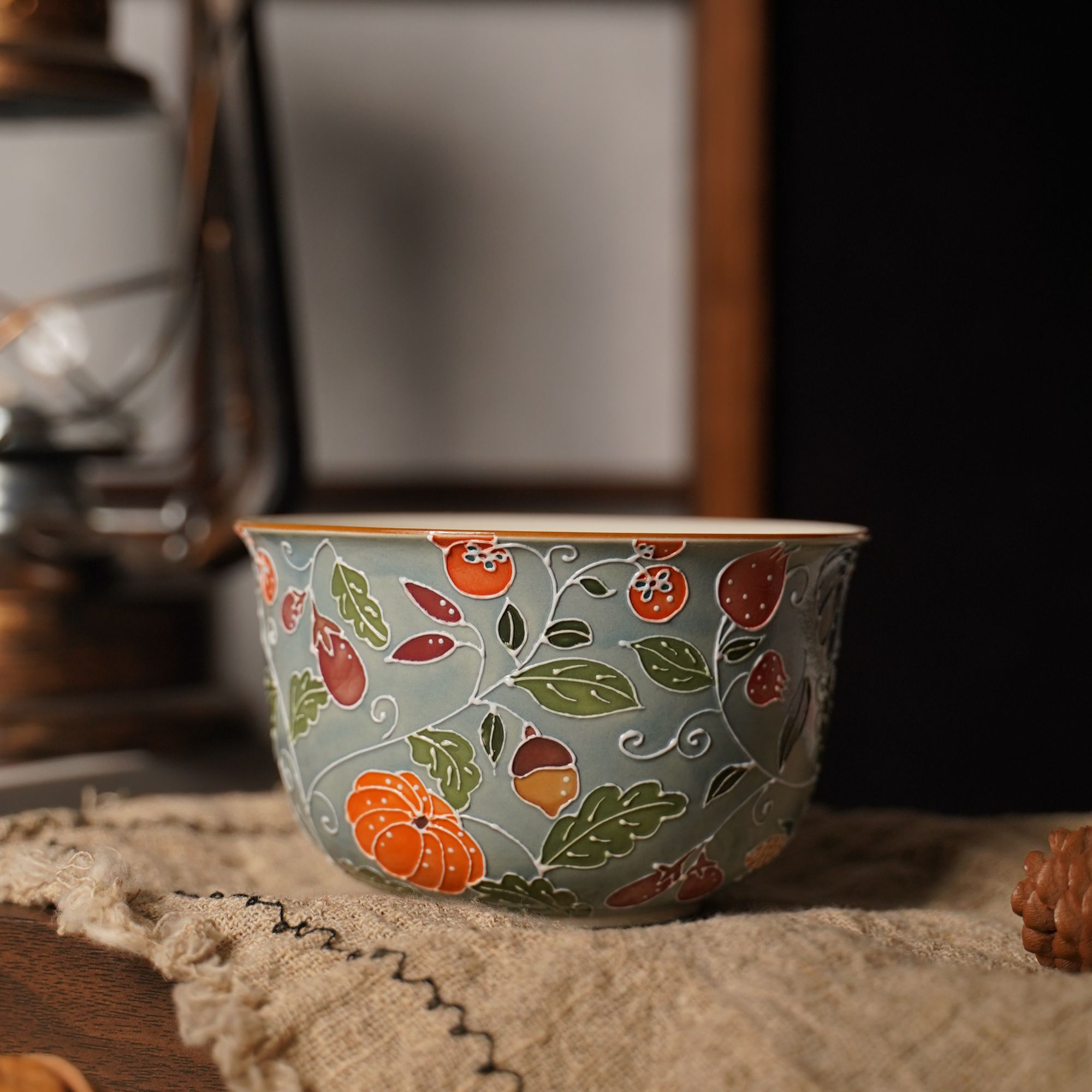 上禾 | 满绘浅灰色蔬菜瓜果米饭碗