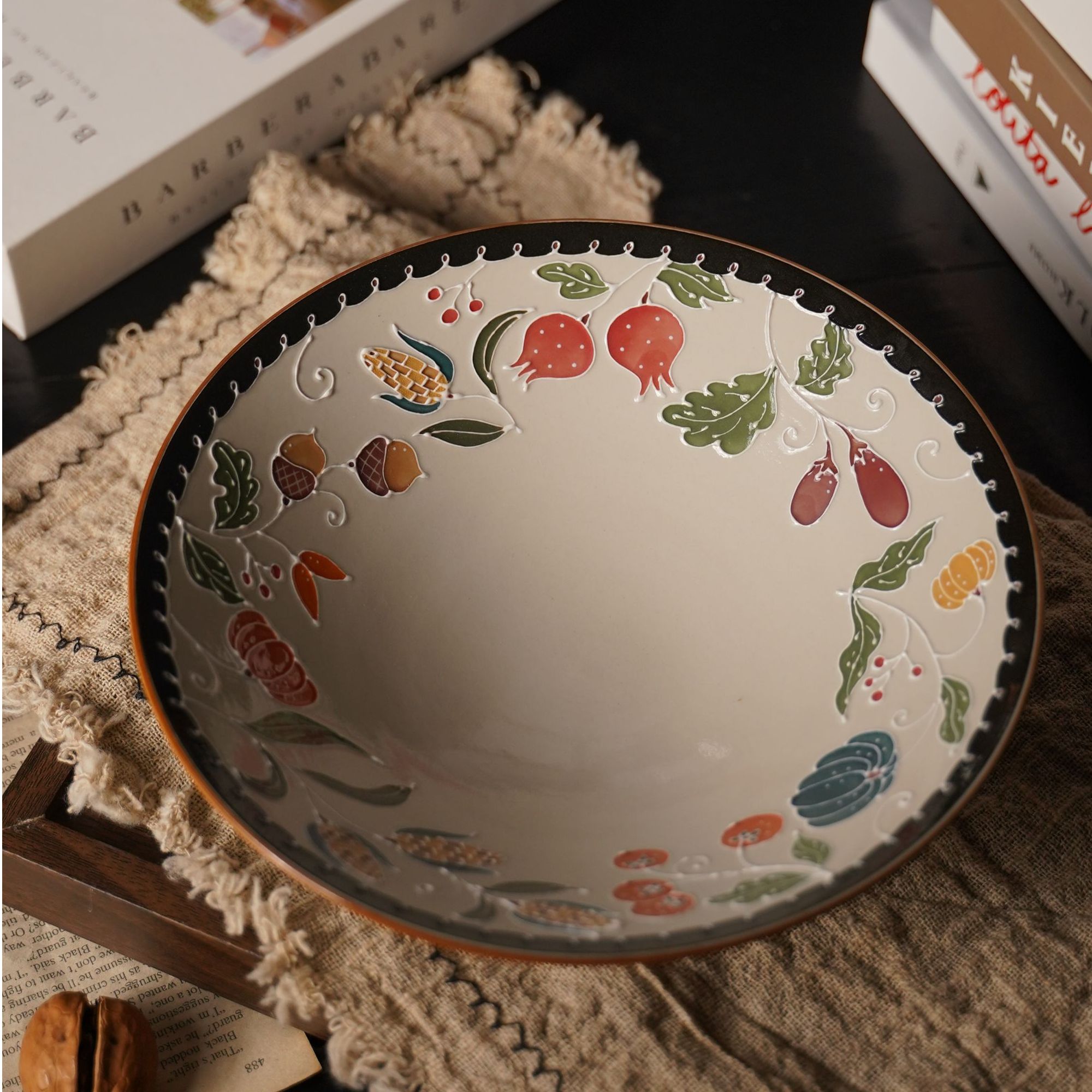 上禾 | 蔬菜瓜果系列黑边斗笠碗