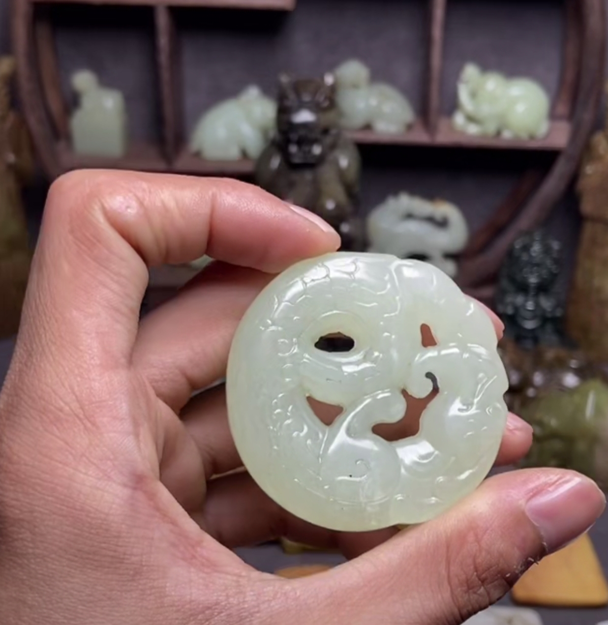 蛇纹石玉挂件摆件--